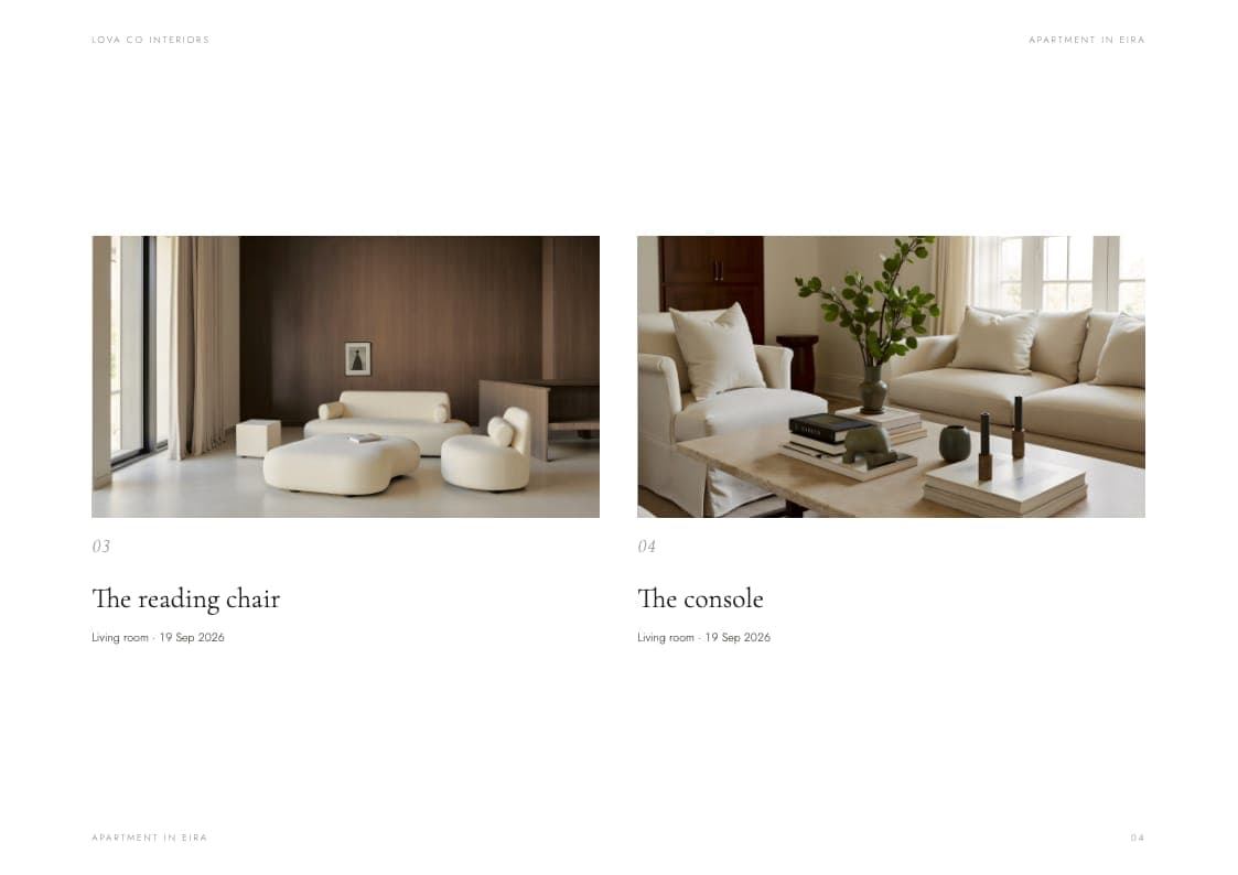 The rooms, as photographs