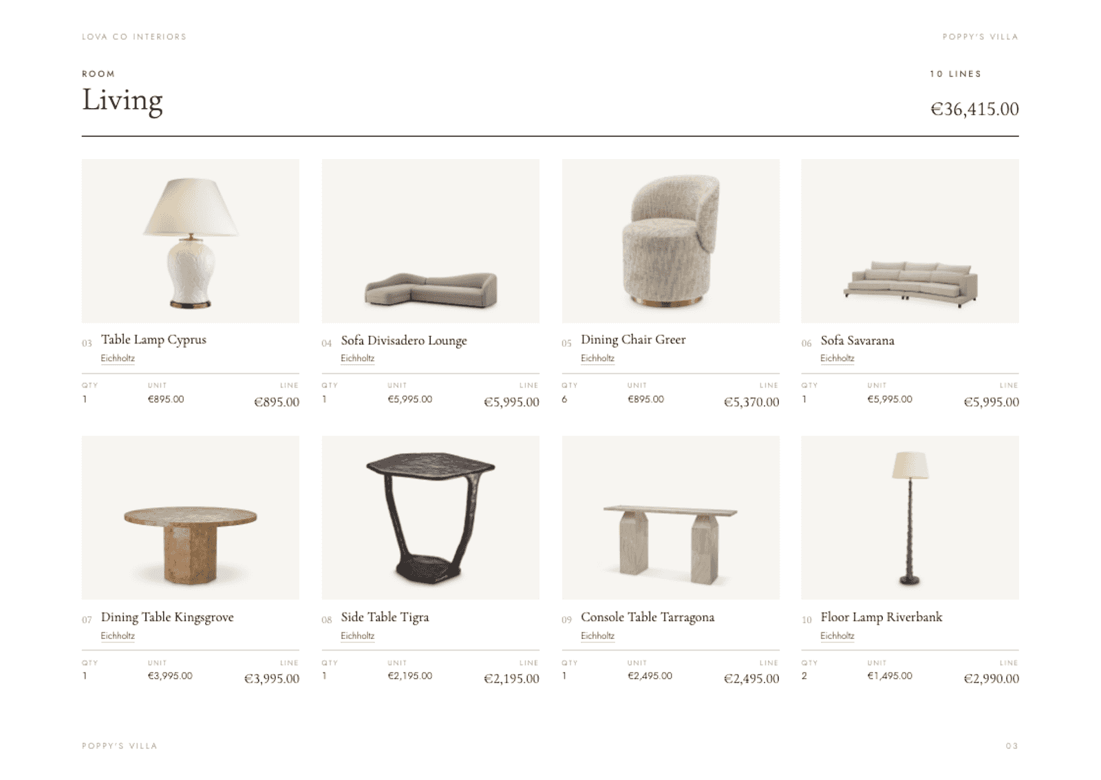 A list you can order from